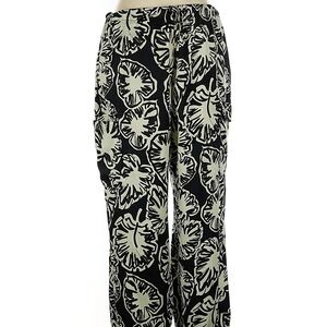RACHEL Rachel Roy Black and Cream Monstera Pants